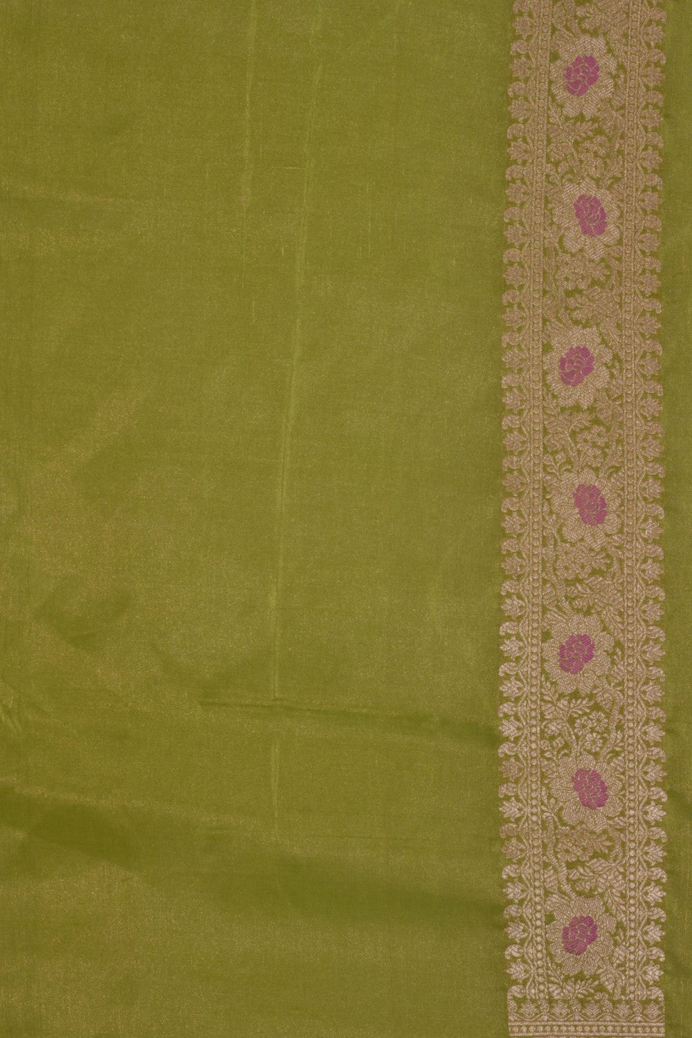 Image of Banarasi Katan Tissue Silk Green Saree